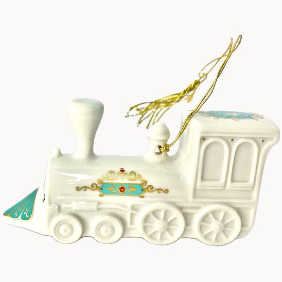 Lenox Yuletide Express Locomotive Christmas Tree Ornament w Box 1989 Train - Picture 3 of 9
